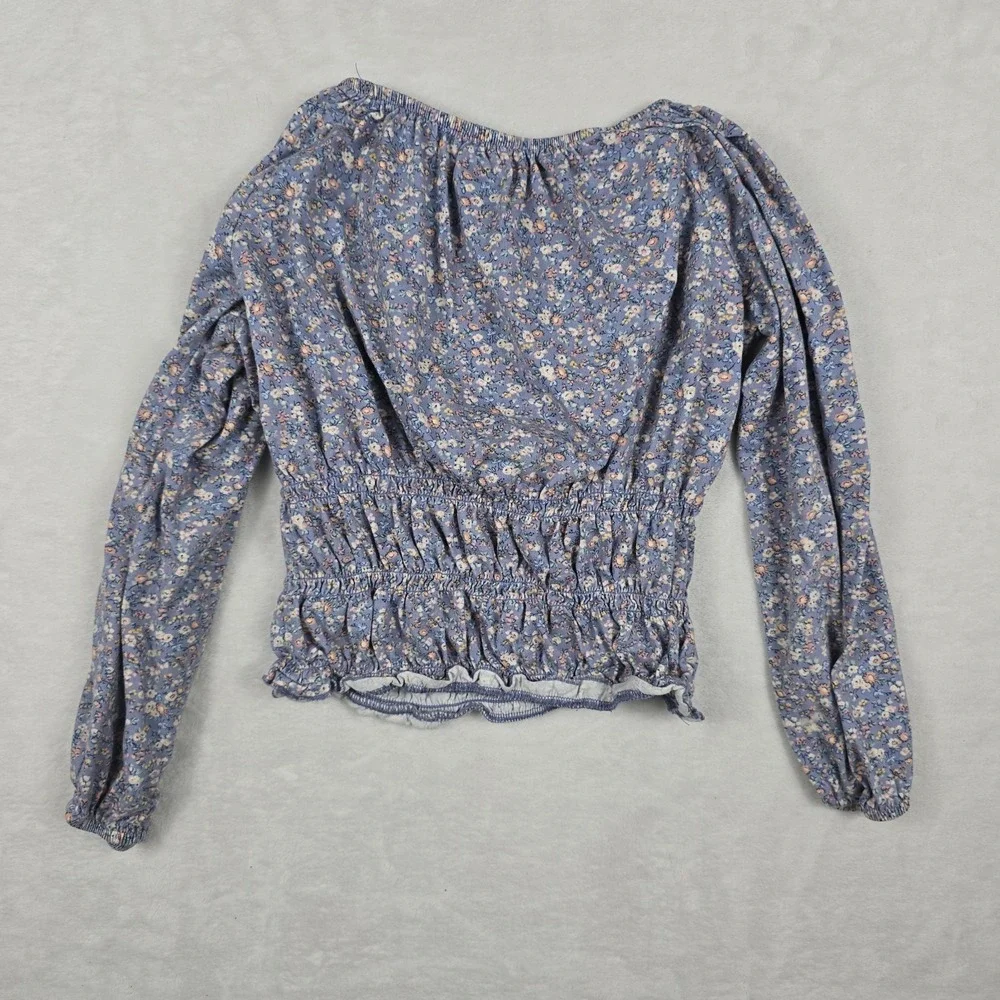 Oshkosh B'gosh Kid Girls Floral Print Smocked Shirt Size‎ 10 Purple